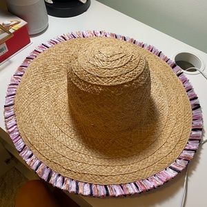 Kate Spade New York Straw Frayed Brim Hat